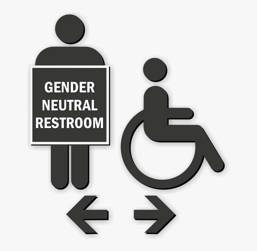 Handicap Gender Neutral Restroom - Gender Symbol, Transparent Clipart