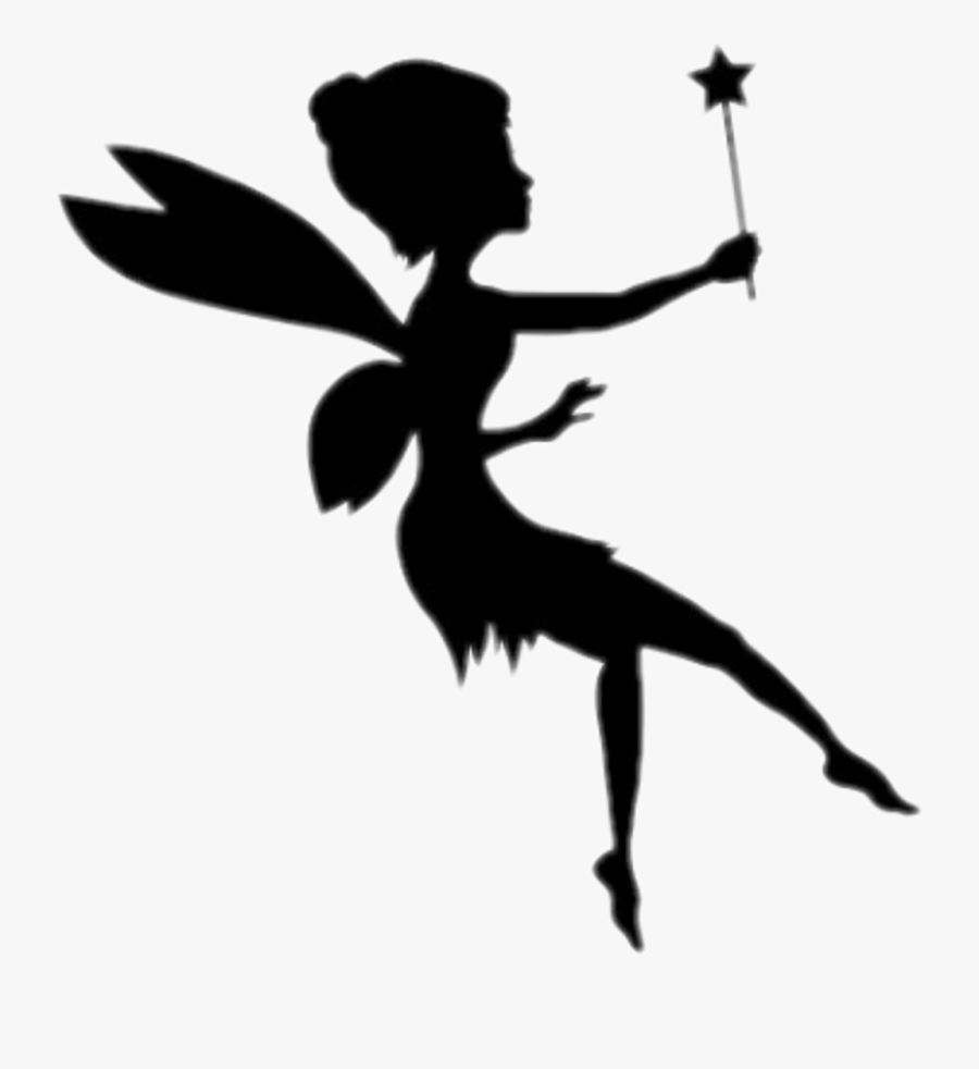 #tinkle #fairy #fairies #wand #magic #wings #fly #star - Small Fairy Flying Silhouette, Transparent Clipart