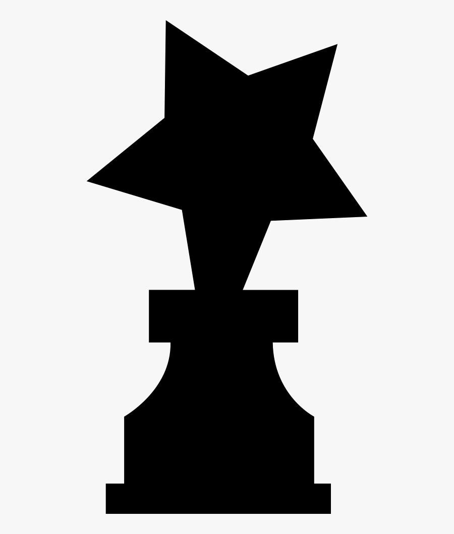 Star On A Award Trophy Silhouette, Transparent Clipart