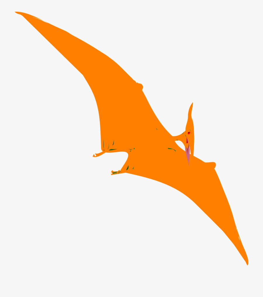 Dinosaur, Fly, Wings, Bead, Silhouette, Orange - Colored Dinosaur Silhouette Clip Art, Transparent Clipart