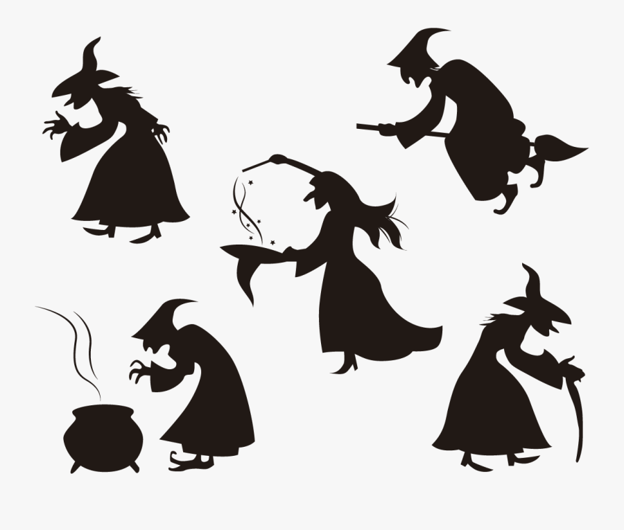Halloween Witchcraft Silhouette Clip Art - Witch Drawing, Transparent Clipart
