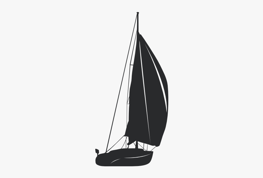Sailboat Sailing Ship Silhouette - Transparent Sailboat Silhouette, Transparent Clipart