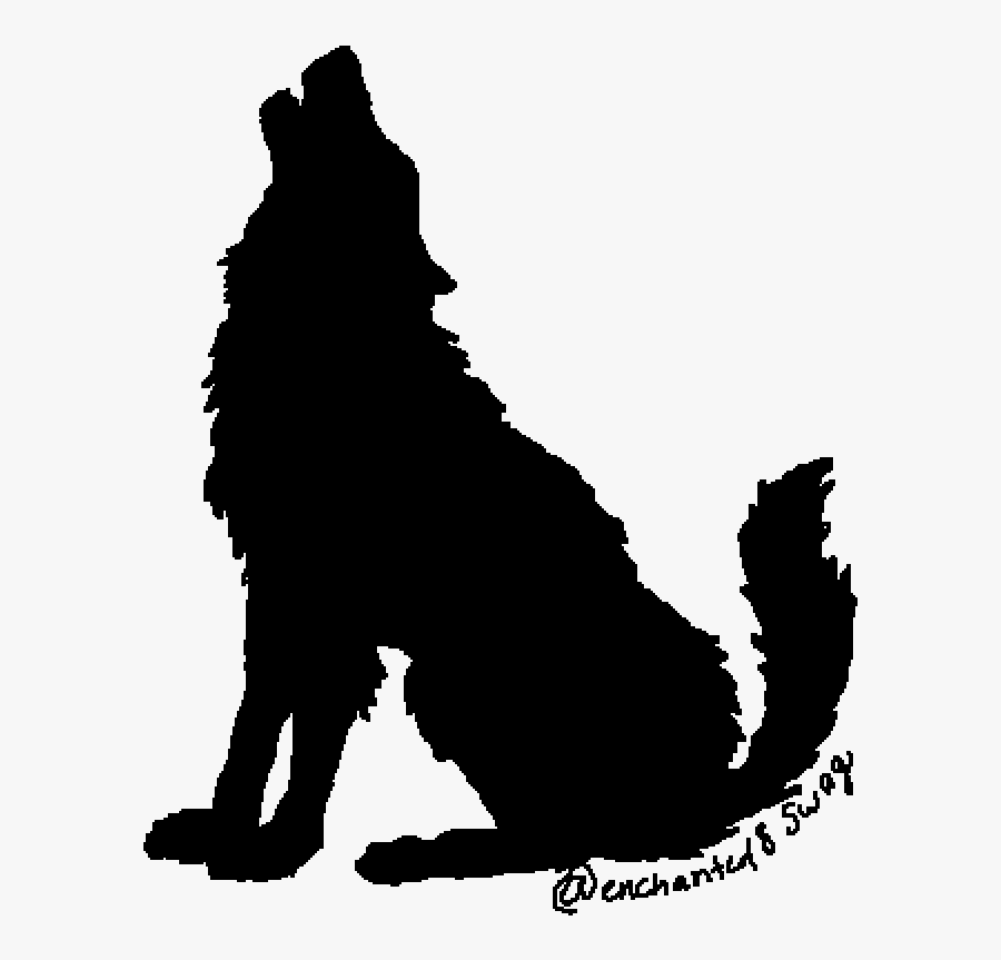 Howling Wolf Silhouette Tattoo, Transparent Clipart