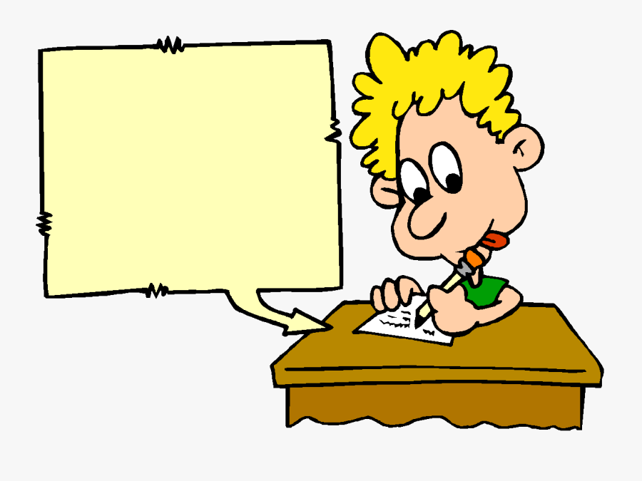 Student Writing - Child Working Hard Cartoon, Transparent Clipart