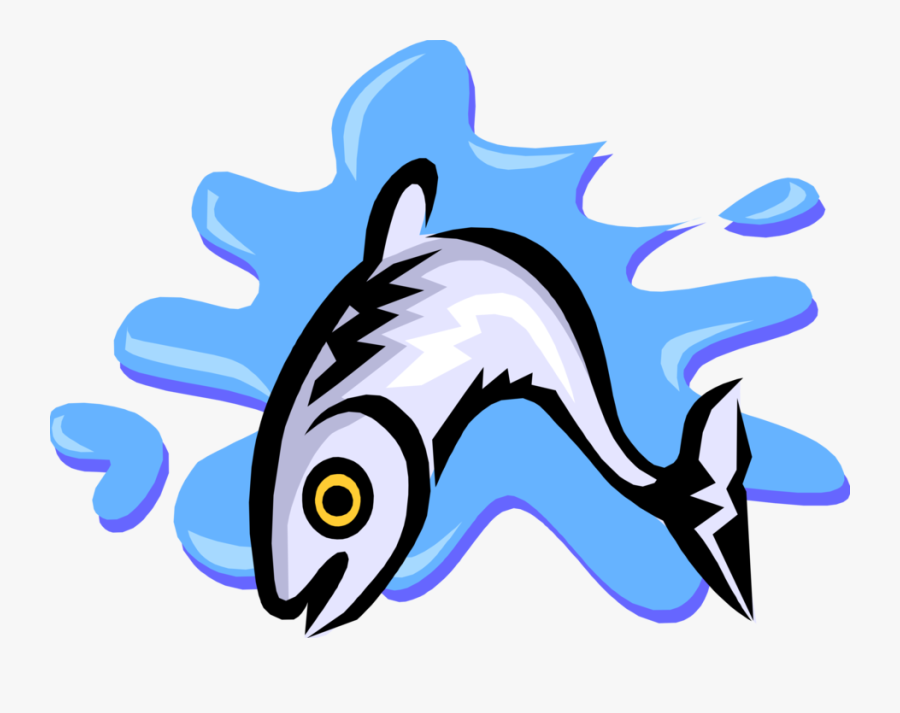 Hd Vector Illustration Of Fish Jumping Out Of Water - Boat Fishing Logo Vector, Transparent Clipart