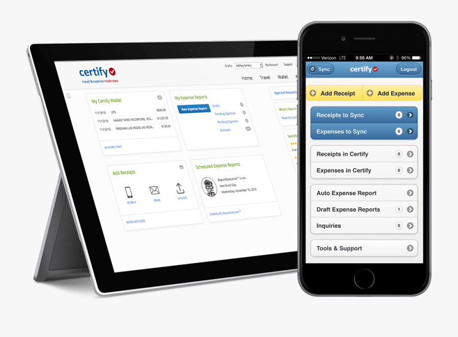 Mobile App Certify Easy - Mobile Expense App, Transparent Clipart