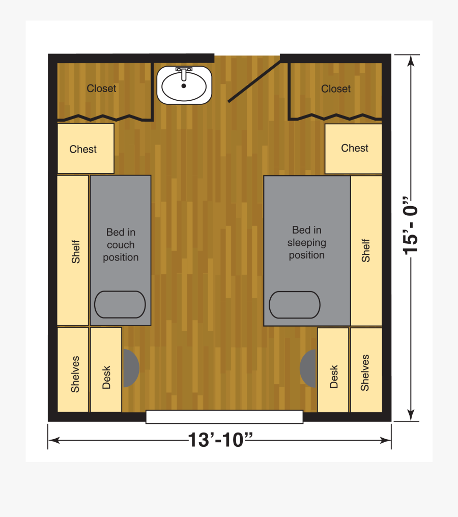 Non-movable Furniture Layout - Hall Furniture Floor Plan, Transparent Clipart