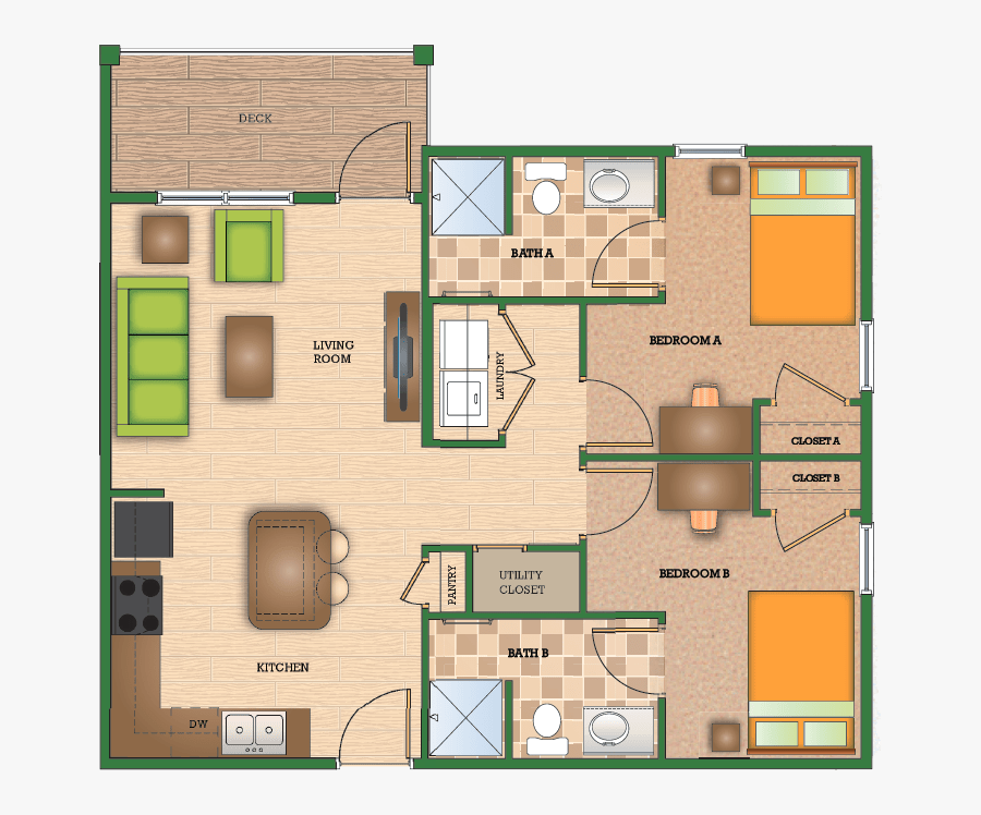 Deluxe - Floor Plan, Transparent Clipart