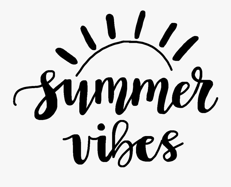 Transparent Saying Clipart - Summer Vibes Black And White, Transparent Clipart