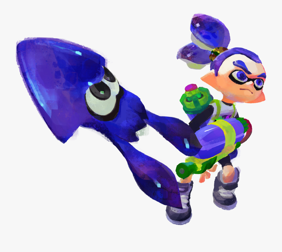Blue Ink Boy With His Blue Inkling - Ink Boy Splatoon, Transparent Clipart