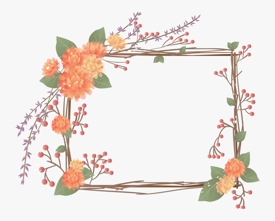 Flower Png Pattern Frame, Transparent Clipart