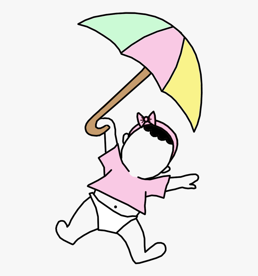 Umbrella Baby Fill In The Blank Shower Invitation - Baby Thank You Clipart, Transparent Clipart