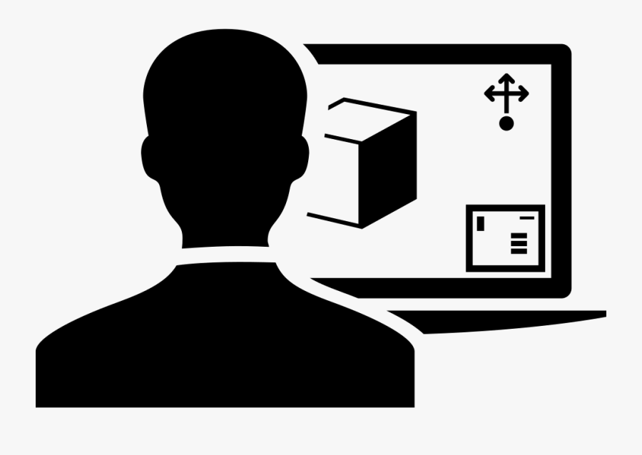 Person Using A 3d Printer By Computer Monitor - Computer 3d Icon Svg, Transparent Clipart