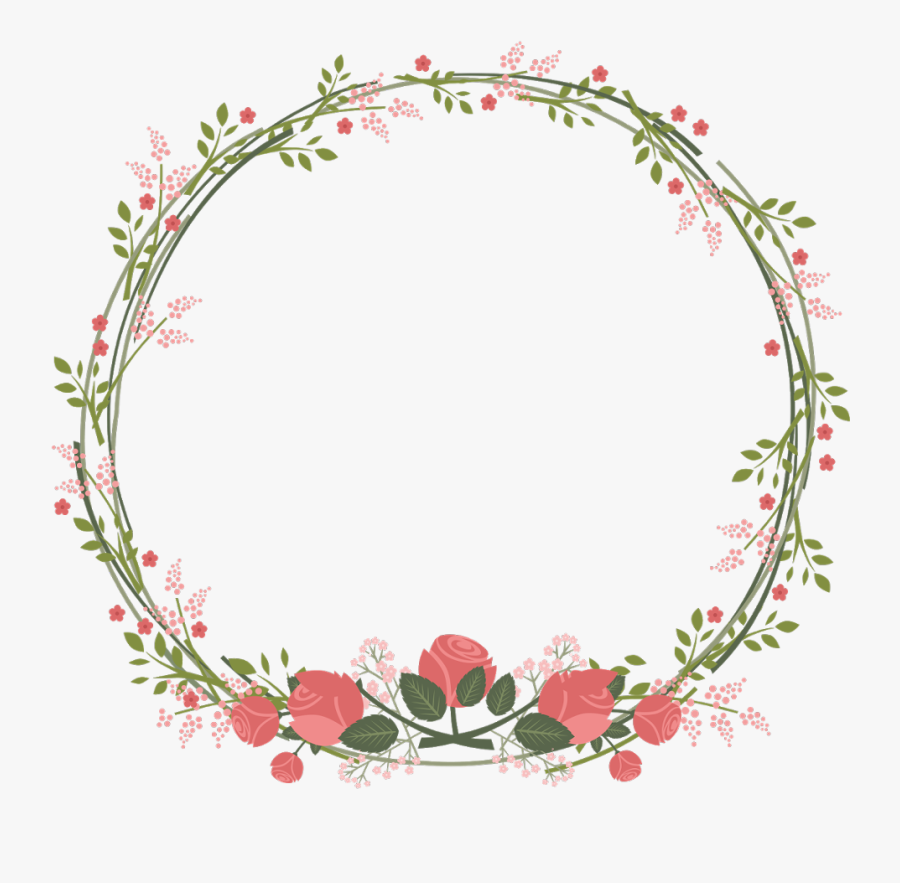 #border #frame #wreath #circle #round #leaves #vines - Flower Border Circle Png, Transparent Clipart