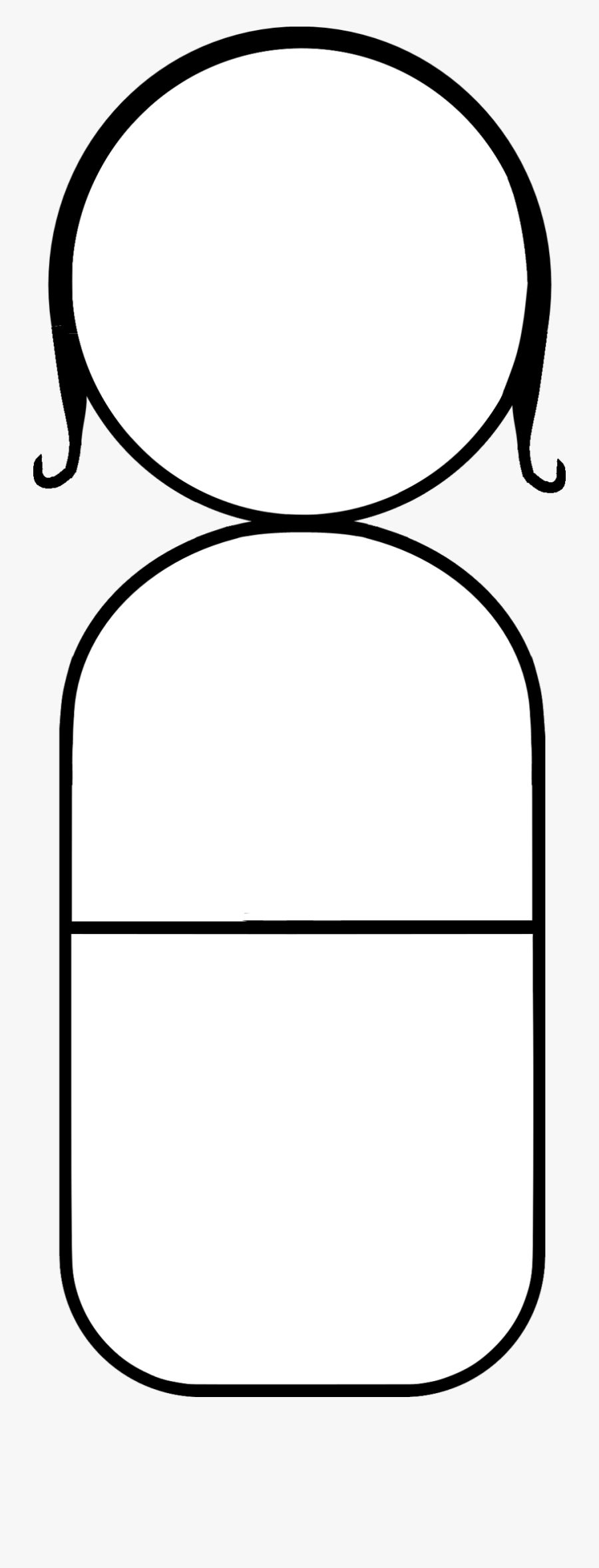 Peg Girl Outline 2 Clip Arts, Transparent Clipart