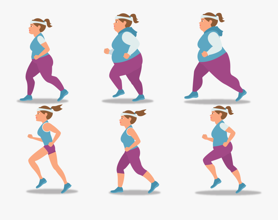 Illustration Sports Female Girl - Slim Vs Fat Girl, Transparent Clipart