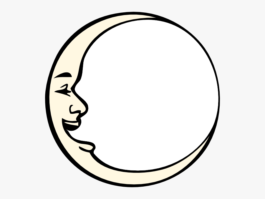 Transparent Lottie Moon Clipart - Black And White Outline Moon, Transparent Clipart