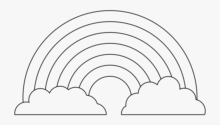 Rainbow For Coloring - Rainbow Black And White Template, Transparent Clipart