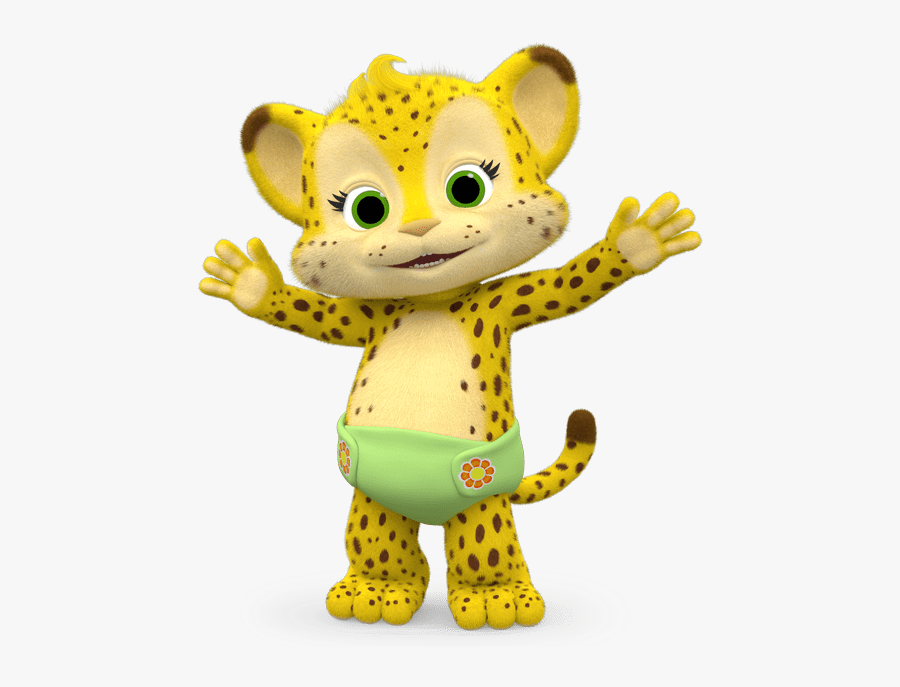 Word Party Franny The Cheetah Paws Up - Happy Birthday Word Party, Transparent Clipart