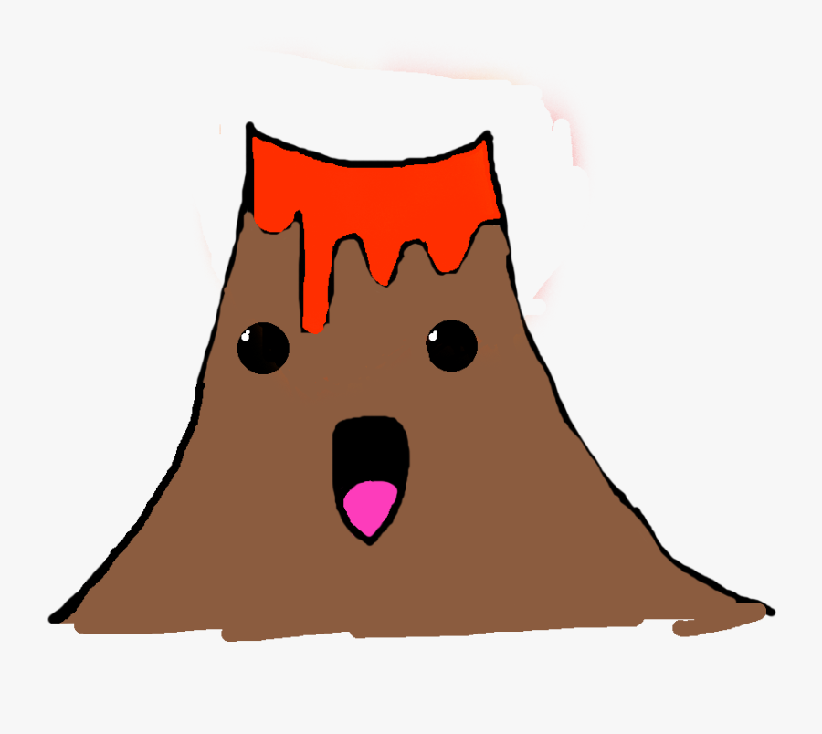 Volcano Drawing Png - Cartoon Volcano With A Face, Transparent Clipart