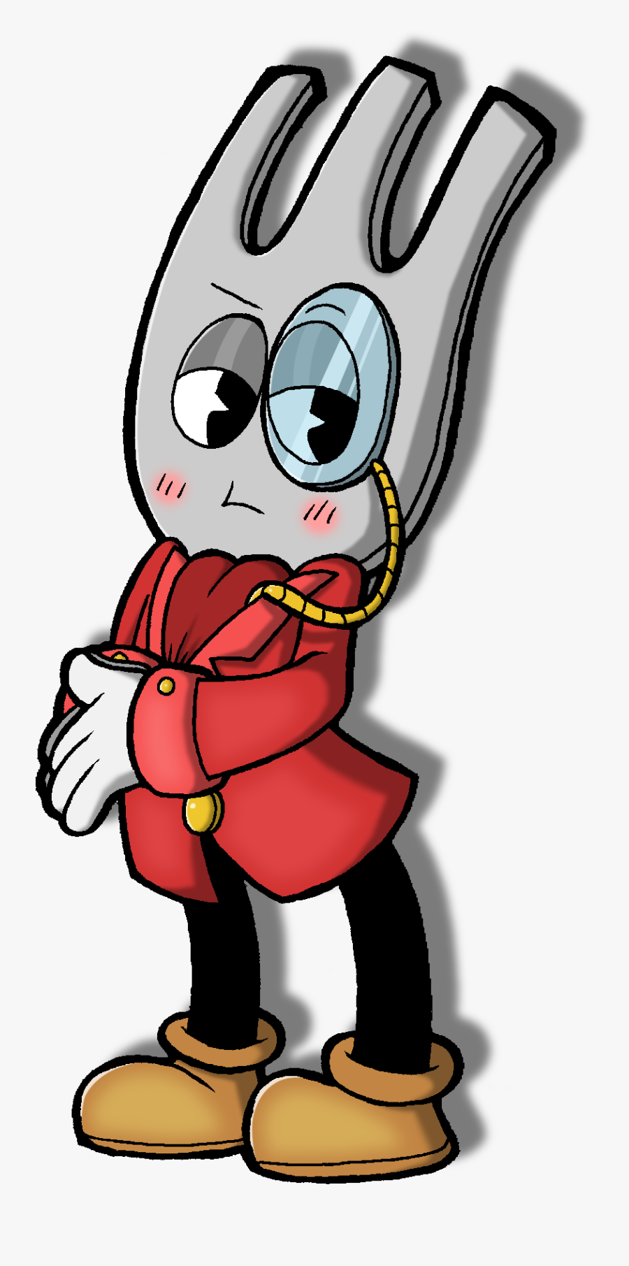 Heeeeeeeeeeere’s Forkington Apparently - Fork From Cuphead, Transparent Clipart