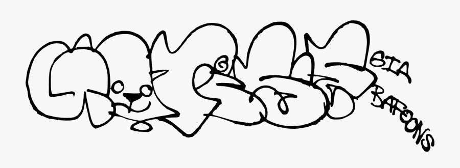 Bafoon Bubble Throwup - Line Art, Transparent Clipart