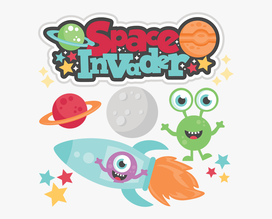 Clipart Rocket Space Invaders - Miss Kate Cuttables Space, Transparent Clipart