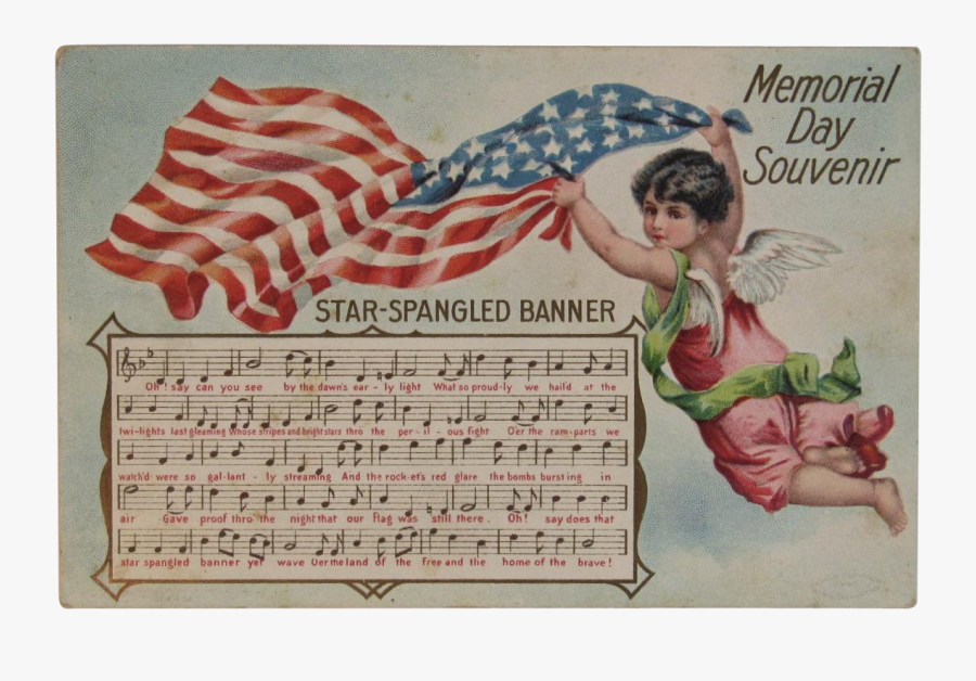 Vintage Memorial Day Postcard, Transparent Clipart