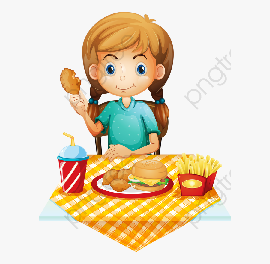 Eating Breakfast Clipart - Girl Eating Clipart, Transparent Clipart