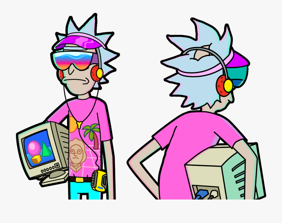 John Rick - Rick Zarchez - Dude Rick - Vaporwave Rick - Aesthetic Rick And Morty Png, Transparent Clipart