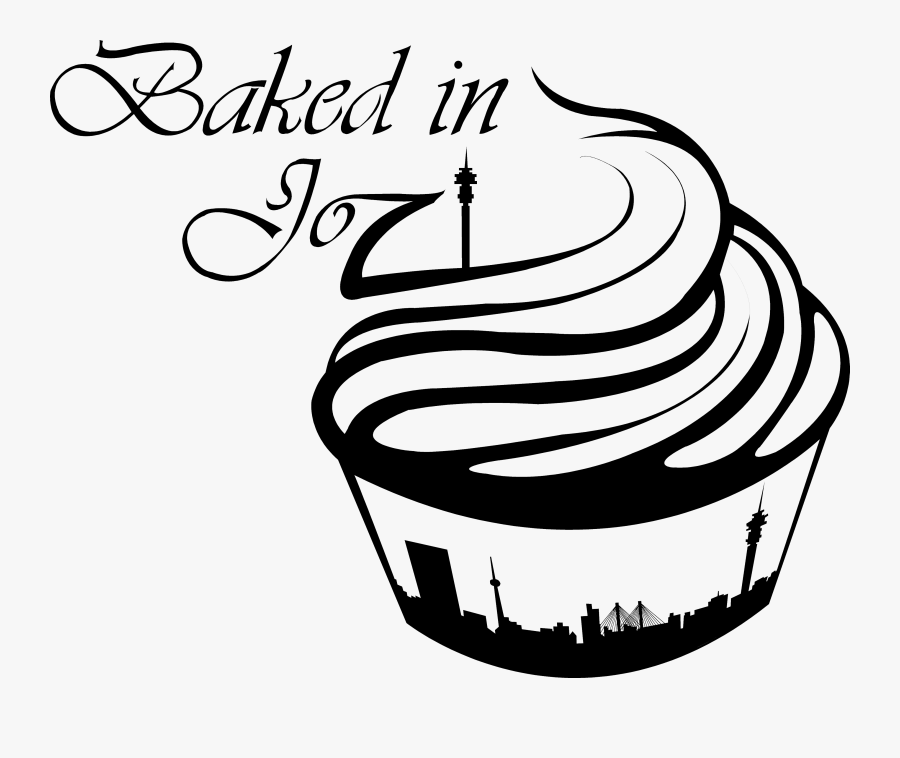 Baked Goods Clip Art Black And White - Transparent Cupcake Clipart Black And White, Transparent Clipart