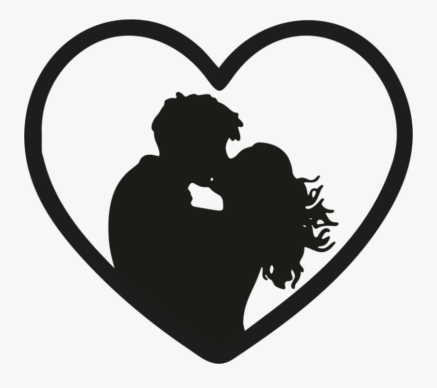 Love, Heart, Kiss, Couple, Boyfriends, Affection - Couple Kissing Silhouette Png, Transparent Clipart