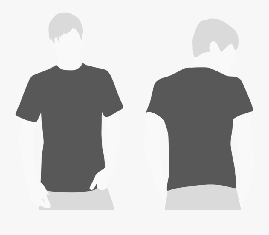 Black T Shirt Template Front And Back Psd Clipart - Black T Shirt Both Sides, Transparent Clipart
