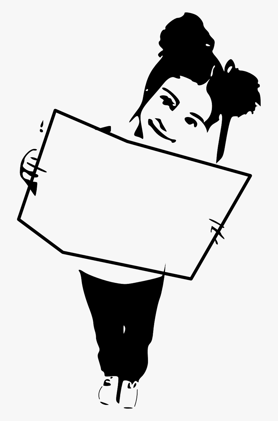 Ads Advertisement Banner Free Photo - Holding A Sign Drawing, Transparent Clipart