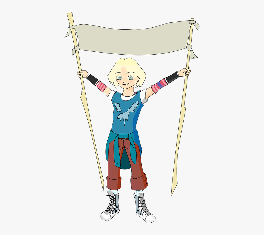 Banner, Ribbon, Girl, Woman, Sign, Young, Advertising - Bridge To Terabithia Drawings, Transparent Clipart