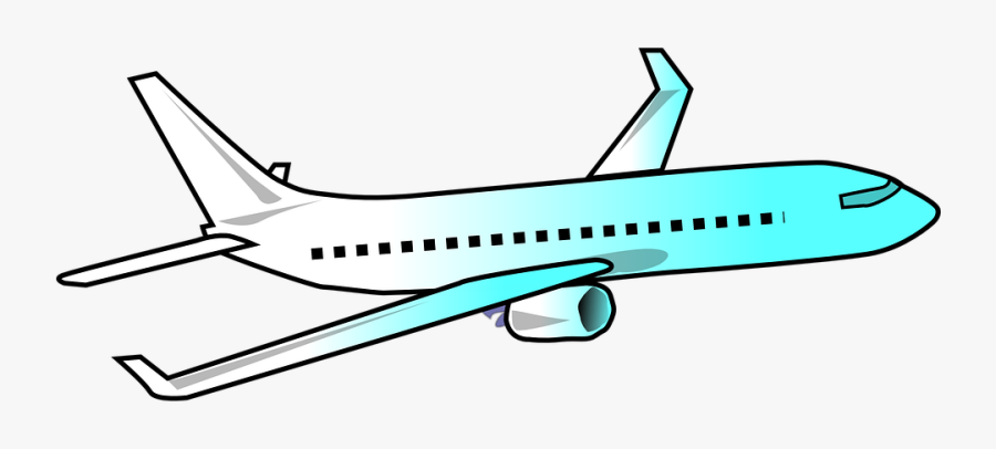 Airplane, Fly, White, Mint, Blue, Tourist, Traffic - Airplane Clipart Transparent Background, Transparent Clipart