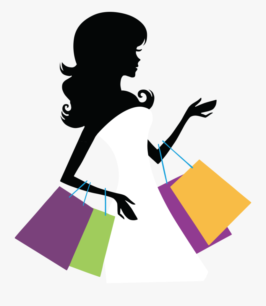 Wedding Dress Boxes For - Shopping Girl Silhouette Png, Transparent Clipart