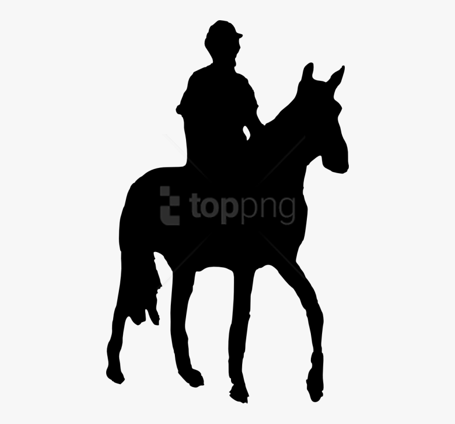 Horse Riding Png - Silhouette Of Man On Horse, Transparent Clipart