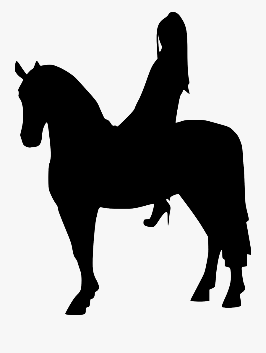 Transparent Woman Back Png - Woman Riding Horse Silhouette, Transparent Clipart