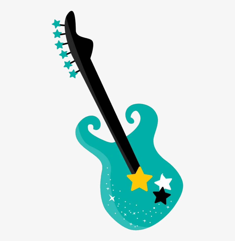 Guitar Minus Electric Blue Clipart Transparent Png - Rock Star Guitar Clip Art, Transparent Clipart
