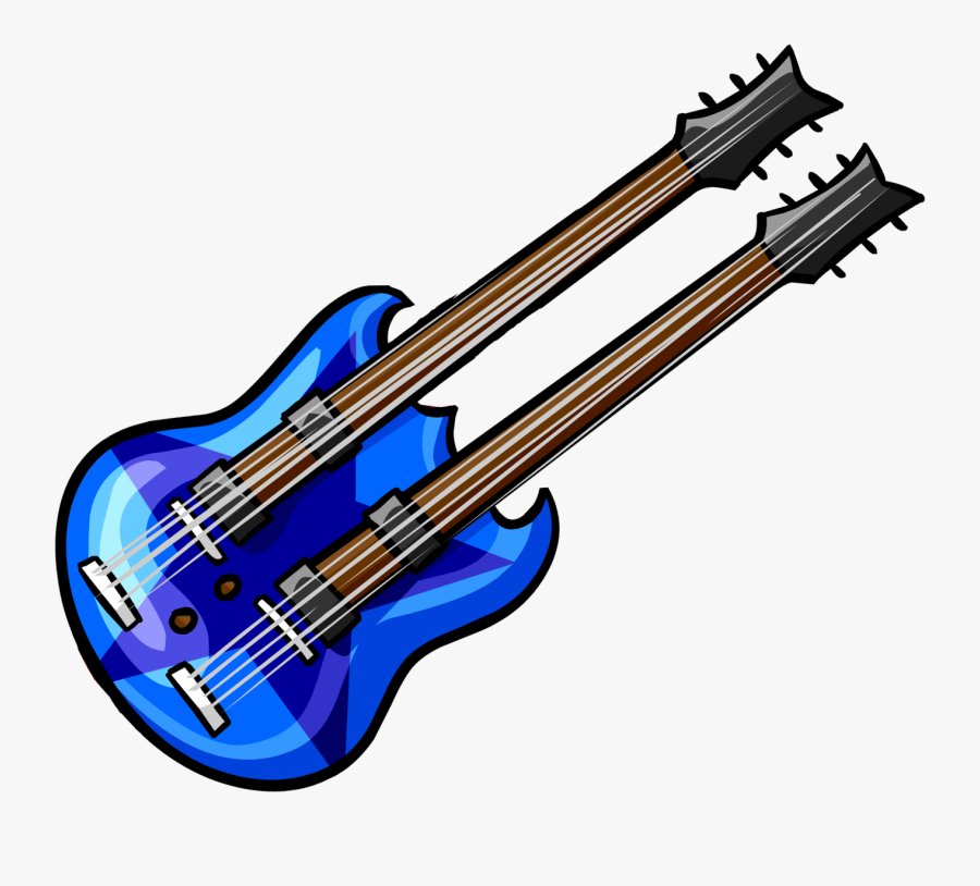 Blue Double Guitar - Club Penguin Guitar Item Id, Transparent Clipart
