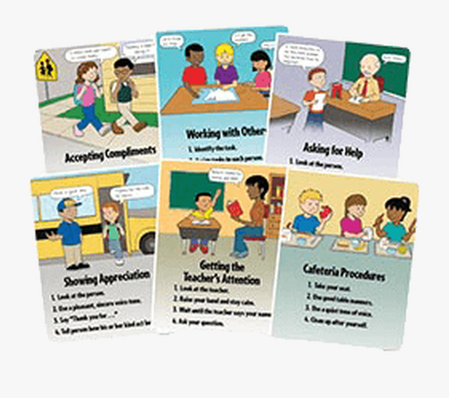 School Social Skills And Procedures Poster Set - Boys Town Social Skills Poster, Transparent Clipart