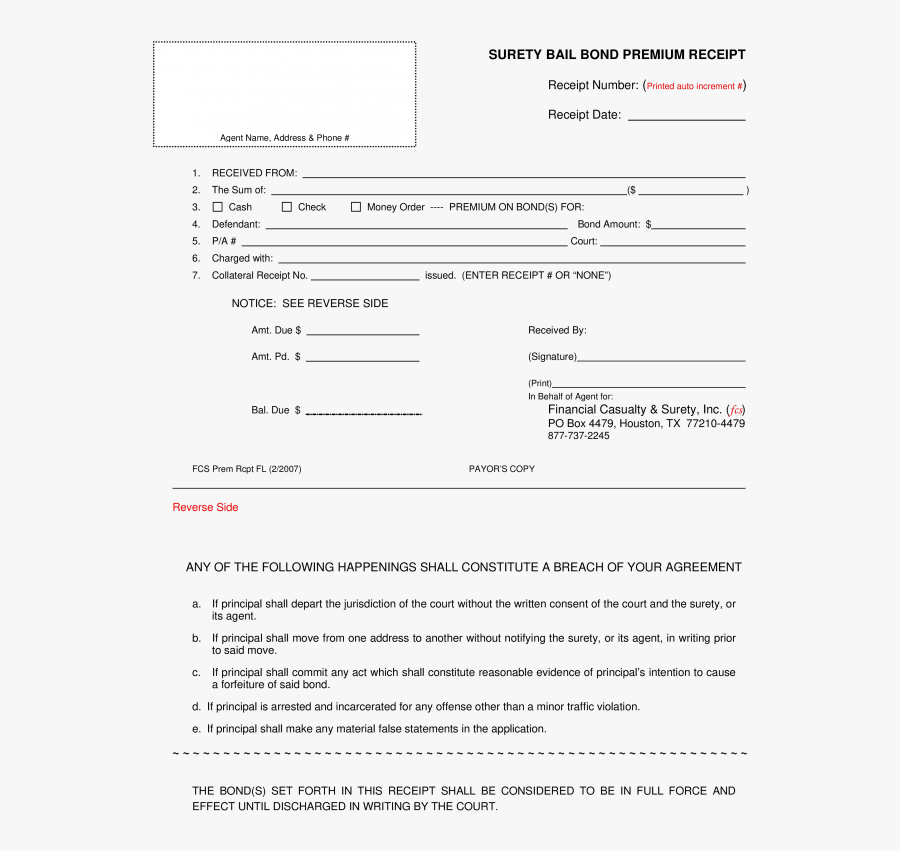 Word Receipt Template Clipart Images Gallery For Free - Court Bail Bond Receipt Template, Transparent Clipart