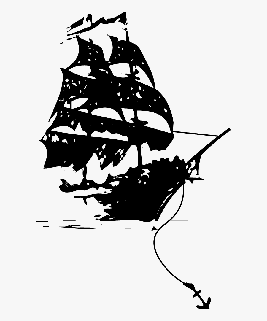 Pirate Ship Drawn Vector, Transparent Clipart