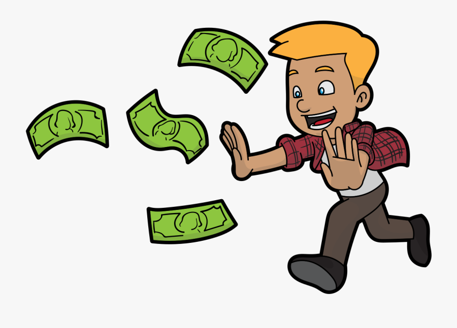 Cartoon Man Throwing Money, Transparent Clipart