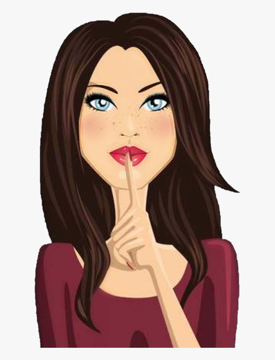 #woman #girl #quiet #shhh - Secret Girl Drawing, Transparent Clipart