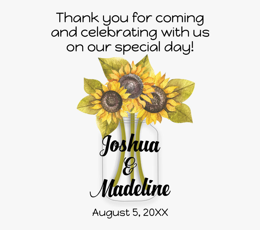 Transparent Mason Jar Flowers Png - Sunflower, Transparent Clipart