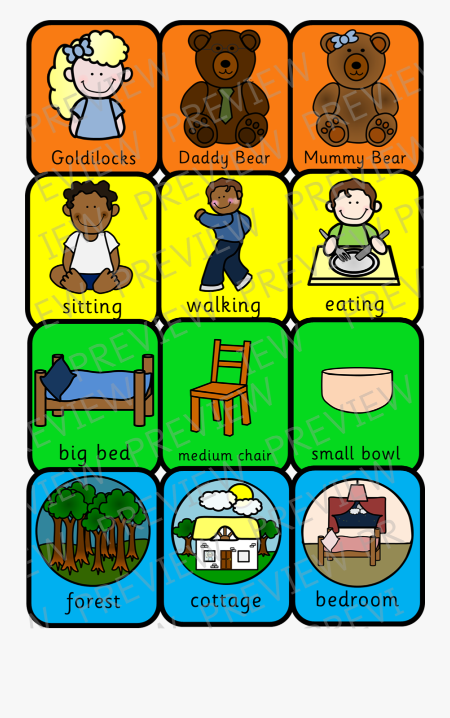 Colourful Semantics Picture Cards, Transparent Clipart