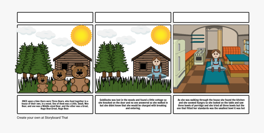 3 Bowls Porridge On Table Png - Three Bears Cottage Cartoon, Transparent Clipart