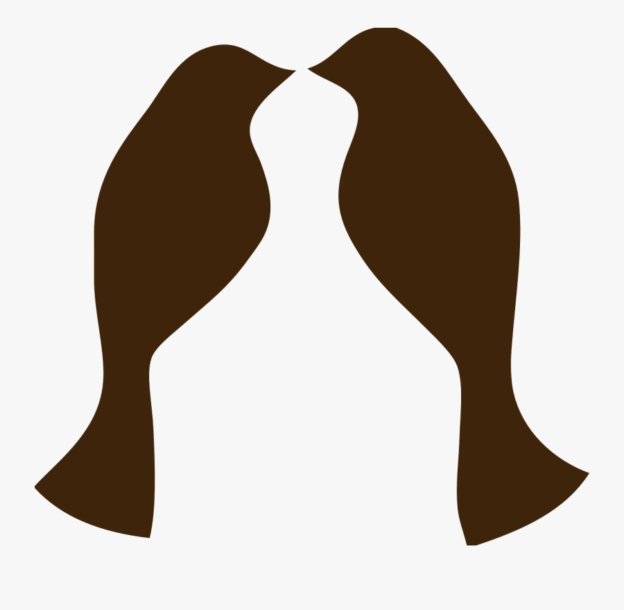 Love Birds, Birds, Brown, Silhouette, Couples, Couple - Two Love Birds Silhouette, Transparent Clipart